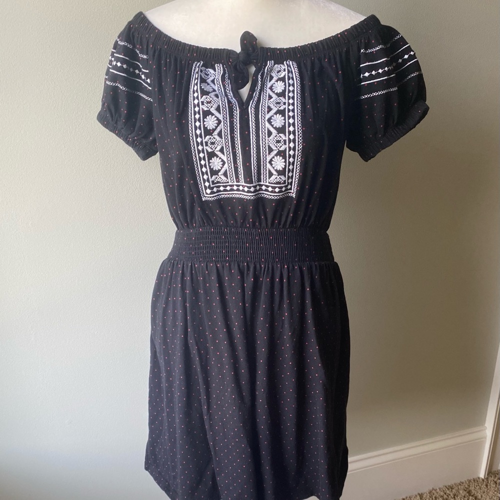 TOPSHOP Sz 8 Casual Black Adorable Cap Sleeve